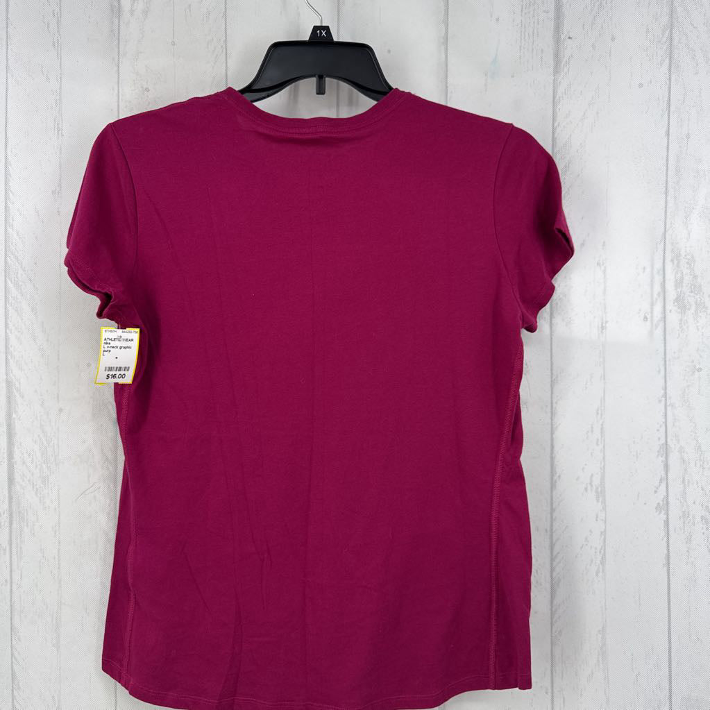 L v-neck graphic s/s tee-uou're late