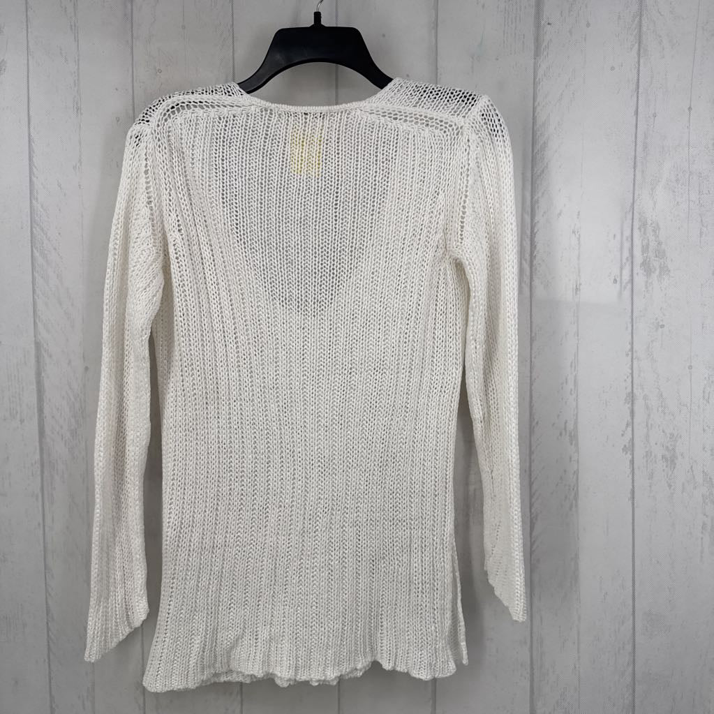 M crochet v-neck sweater