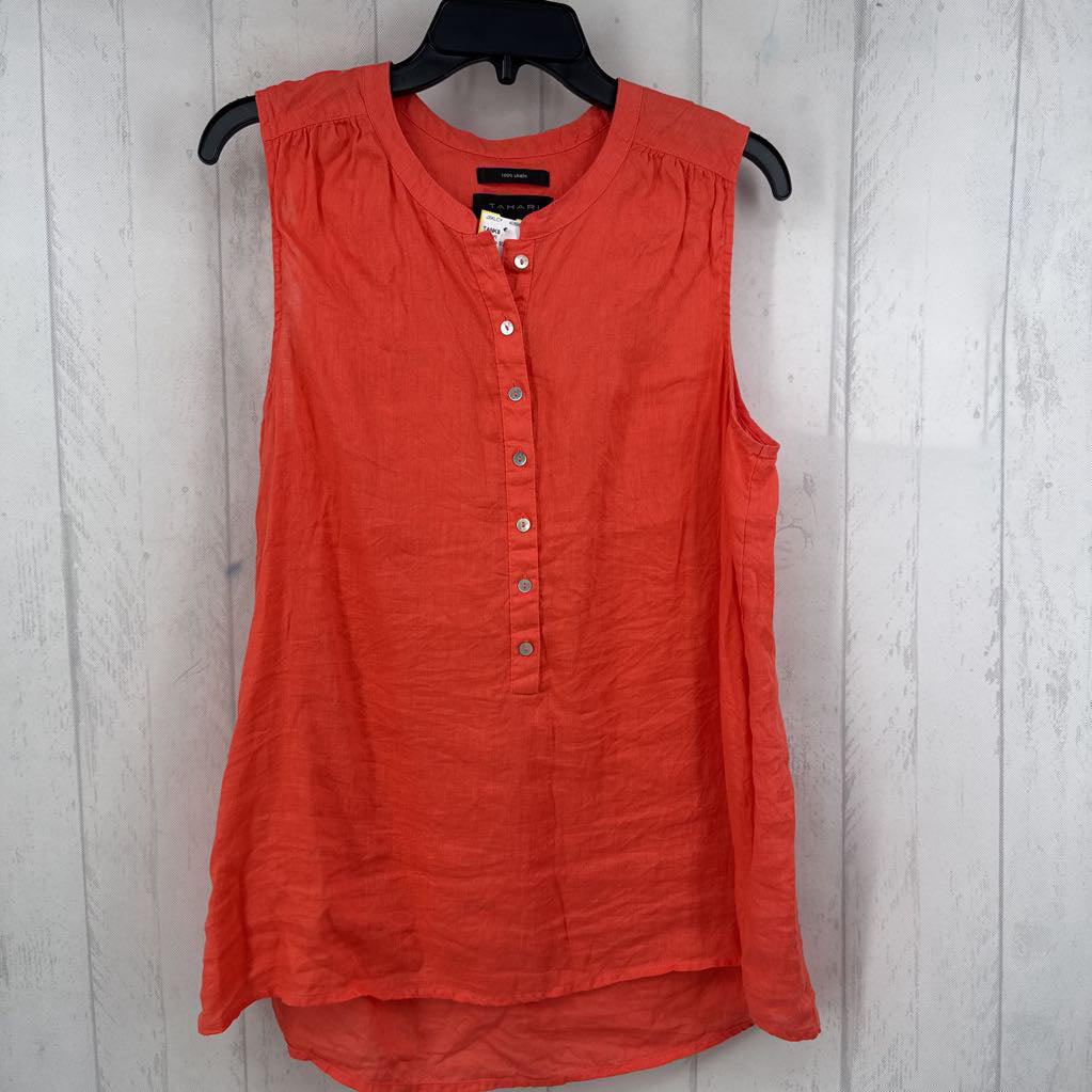 M linen 1/2 button down tank