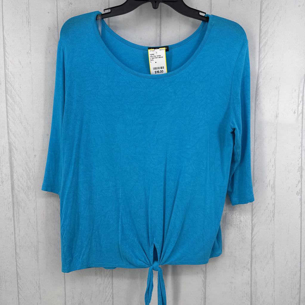 L tied hem elbow slv tee