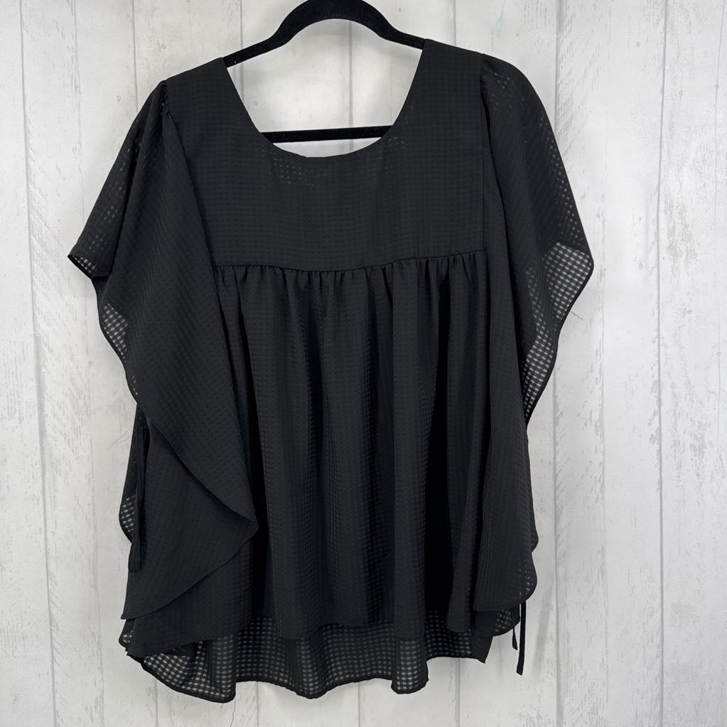 XL side tie square neck top