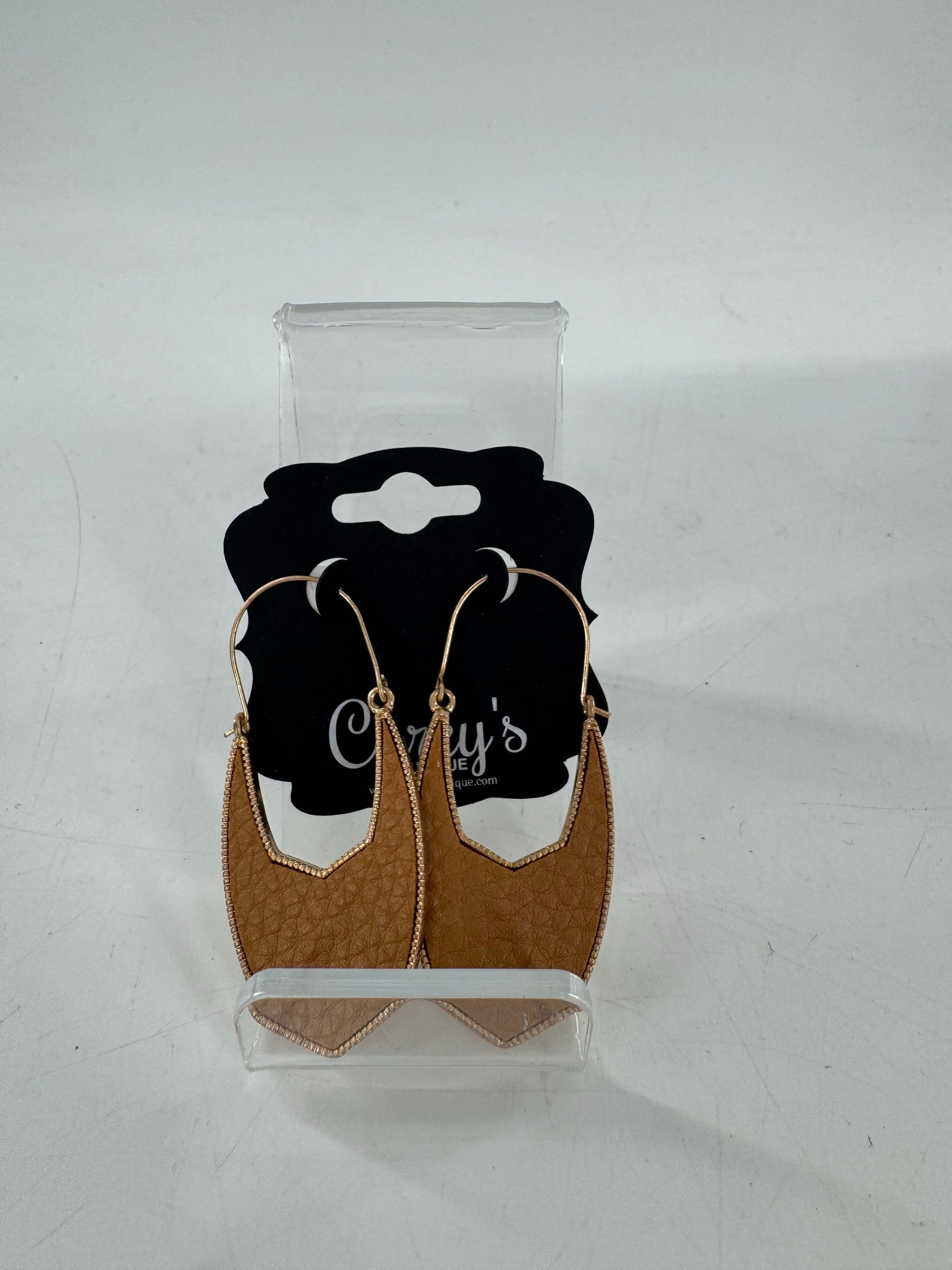 brown & gold dangle earrings
