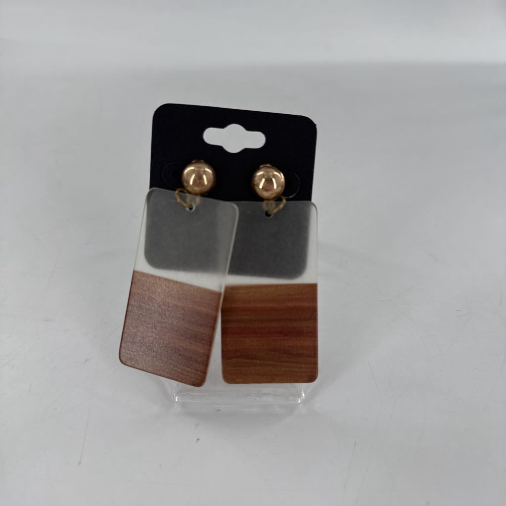 brown acrylic dangle earrings