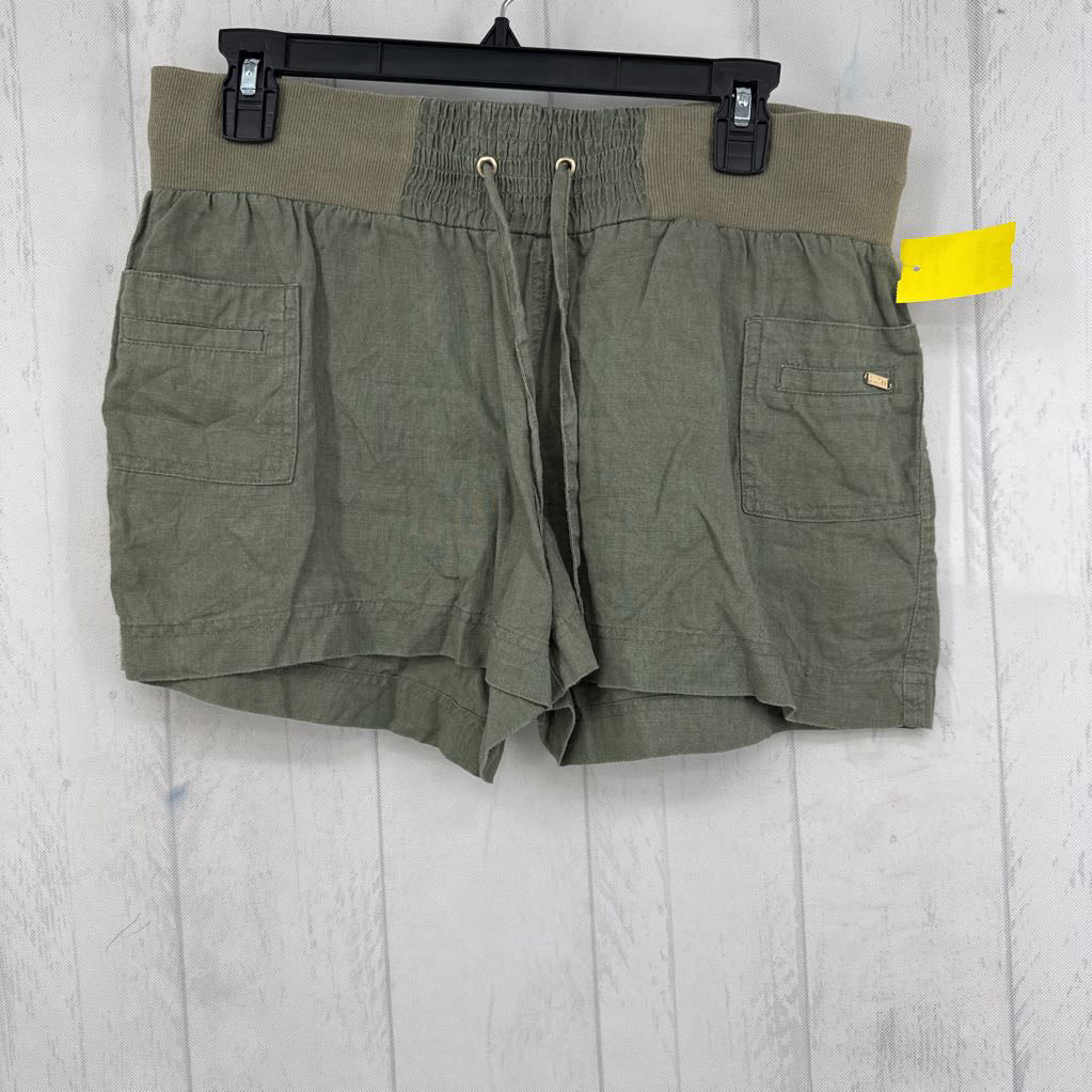 L pull-on linen blend shorts