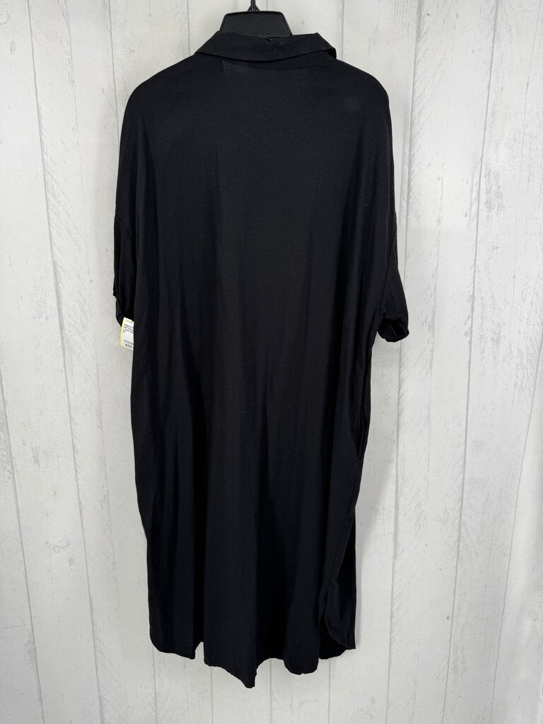 L linen blend button down s/s dress