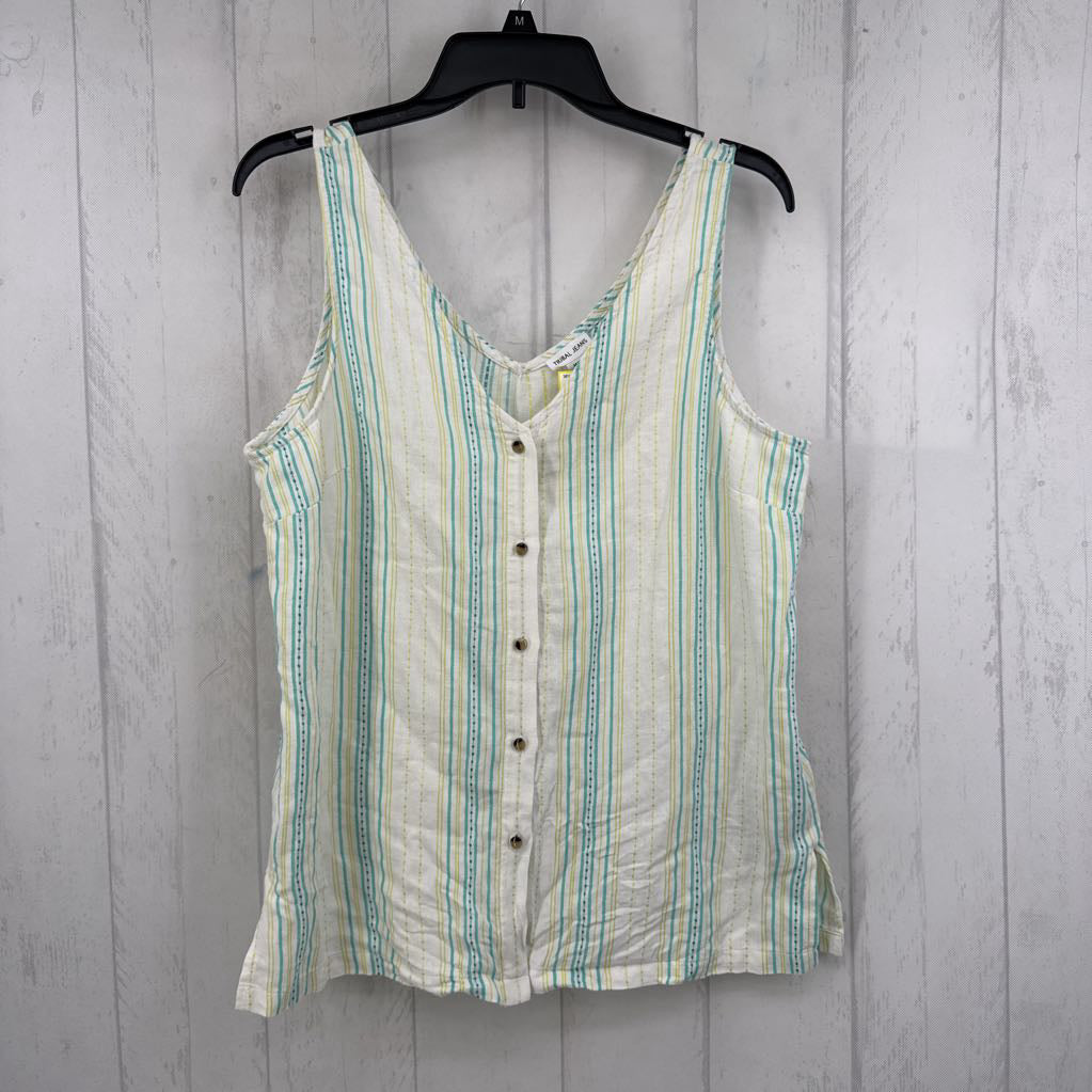 M striped button down slvls top