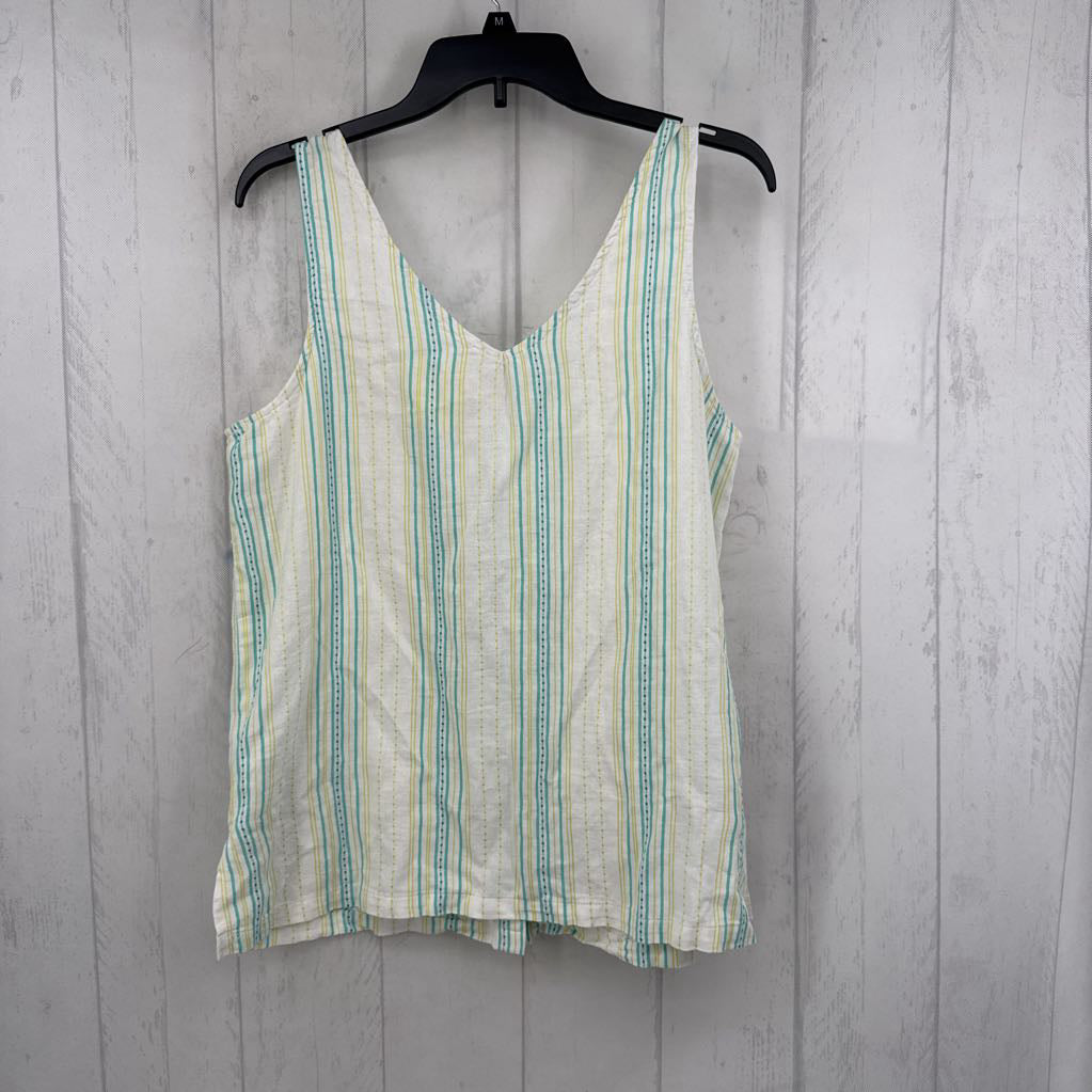 M striped button down slvls top
