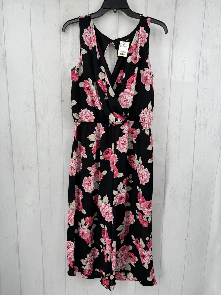 L crossover flo print slvls jumpsuit