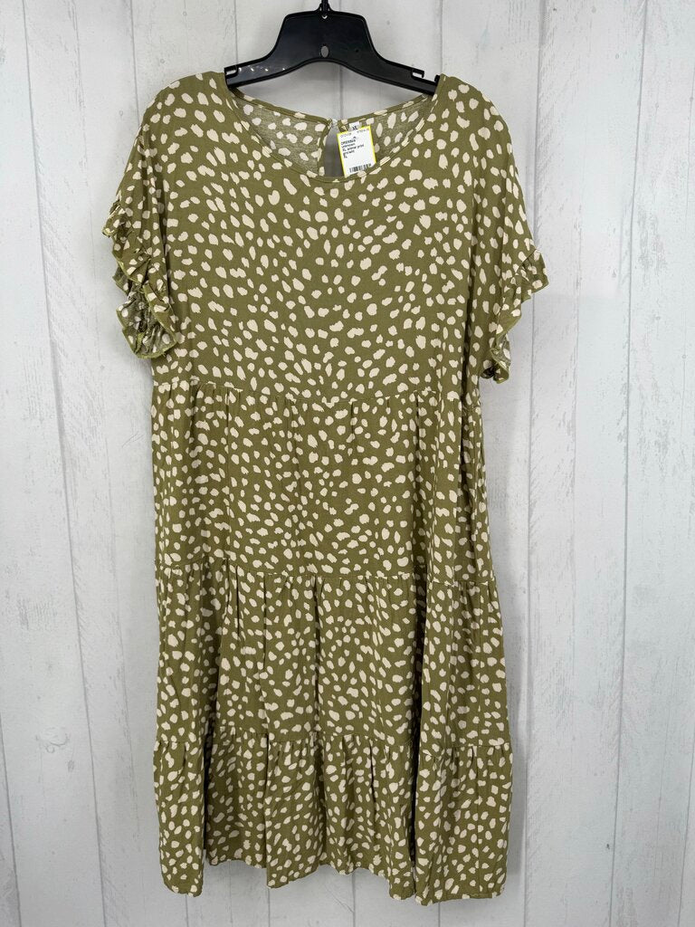 XL animal print tiered s/s dress