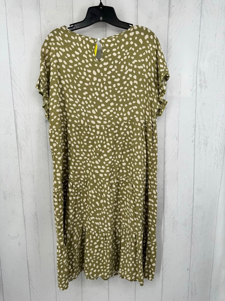 XL animal print tiered s/s dress