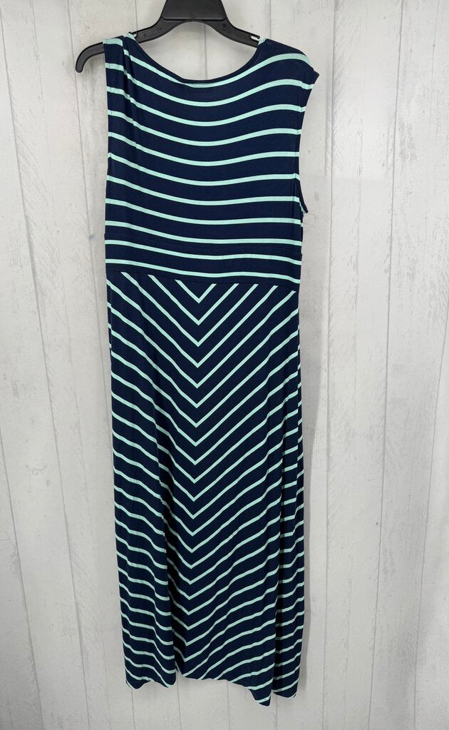 XL chevron stripe slvls maxi dress