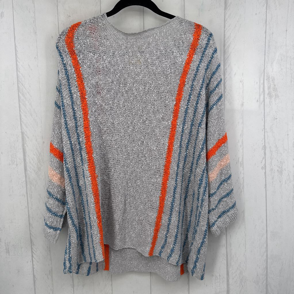 2XL striped drop shoulder sweater