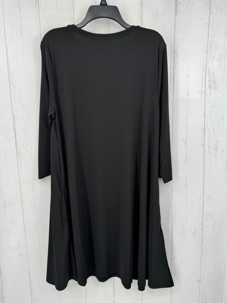 XL round neck 3/4 slv swingdress