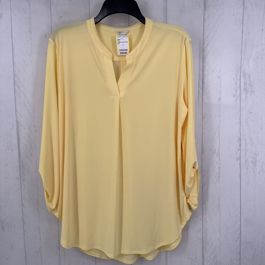 L split neck 3/4 slv top