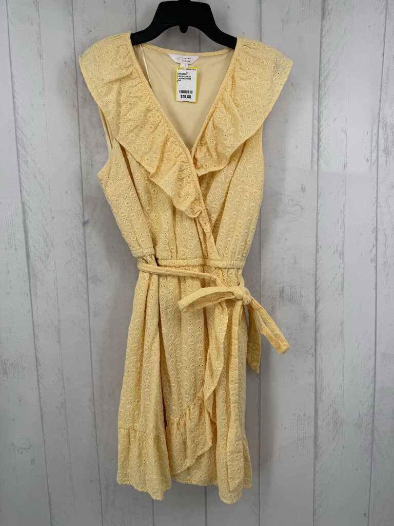 L eyelet belted slvls dress