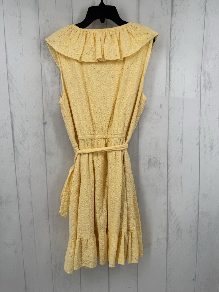L eyelet belted slvls dress