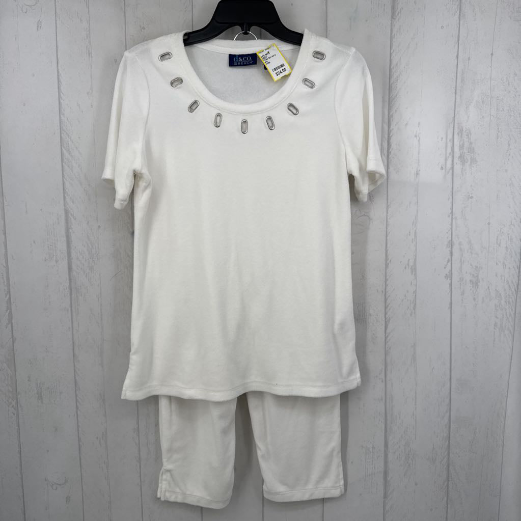 XXSp 2pc terry cloth grommet s/s top & pant set