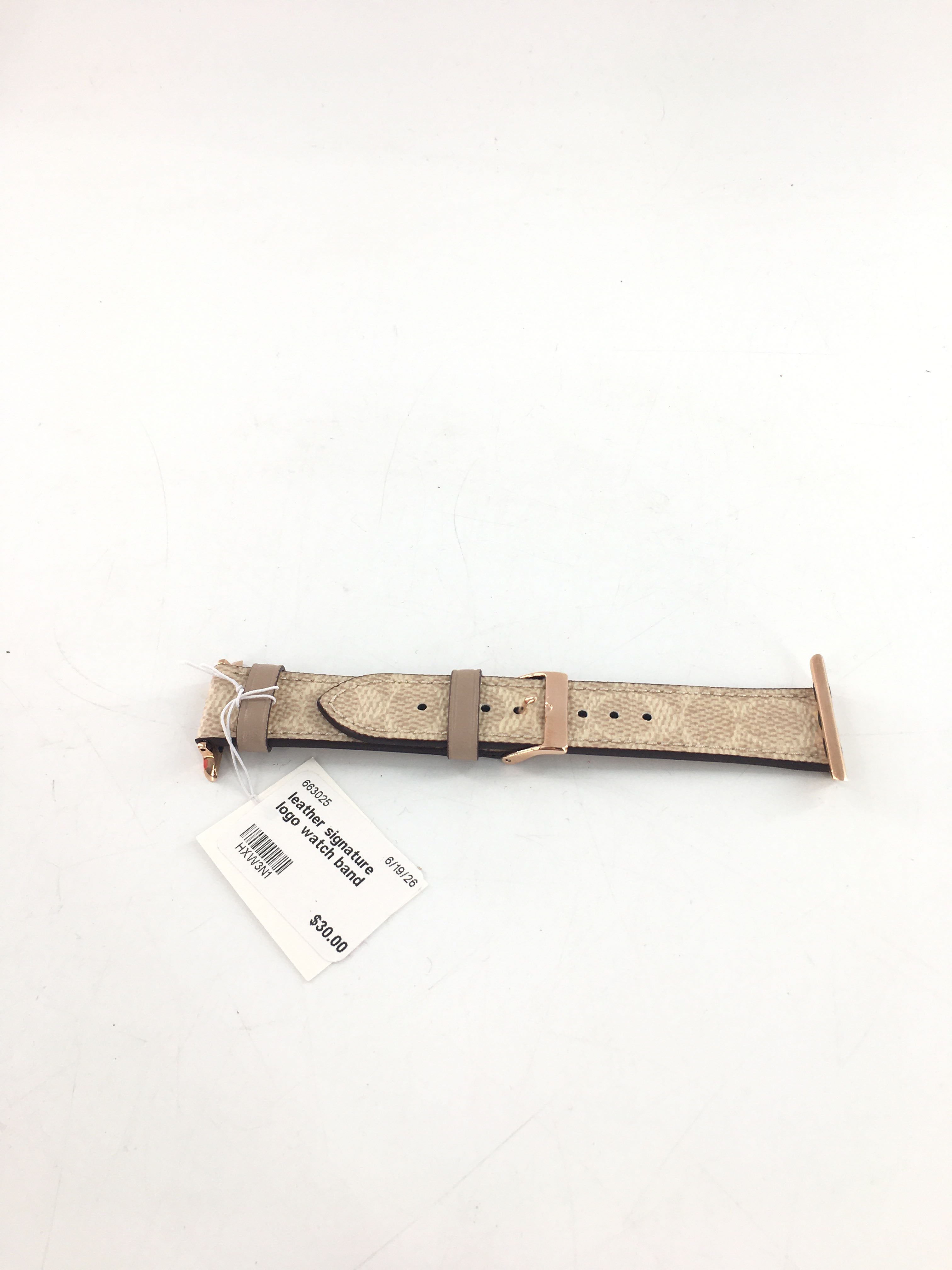 leather signature logo watch band