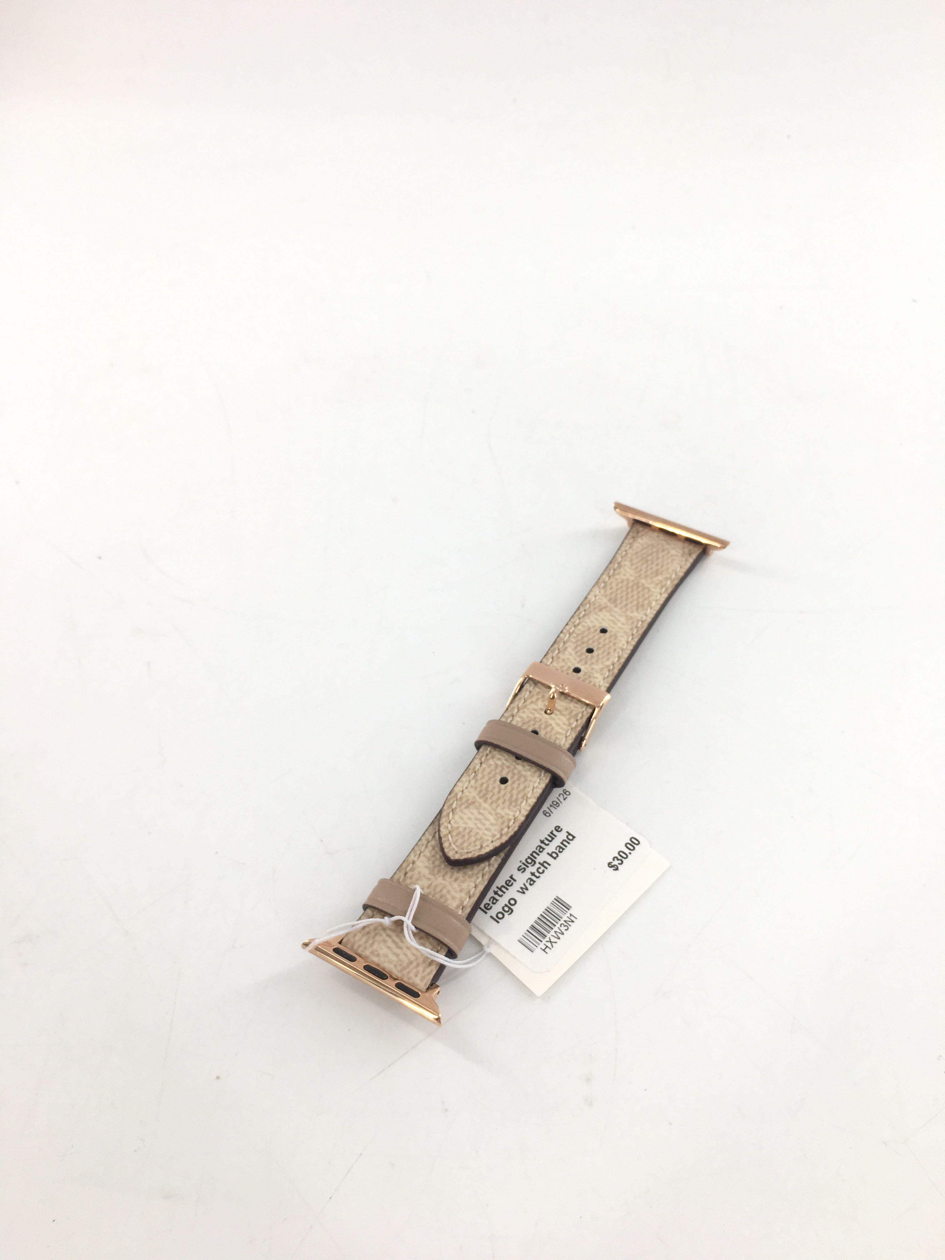 leather signature logo watch band