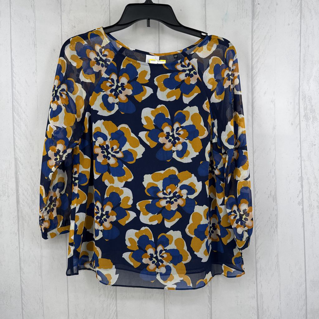 XS flo print 3/4 slv top