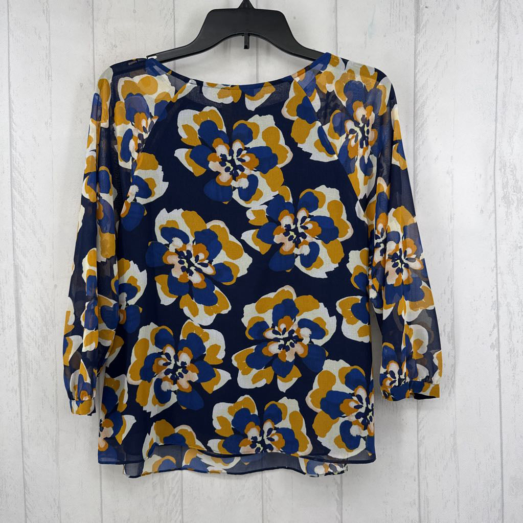 XS flo print 3/4 slv top