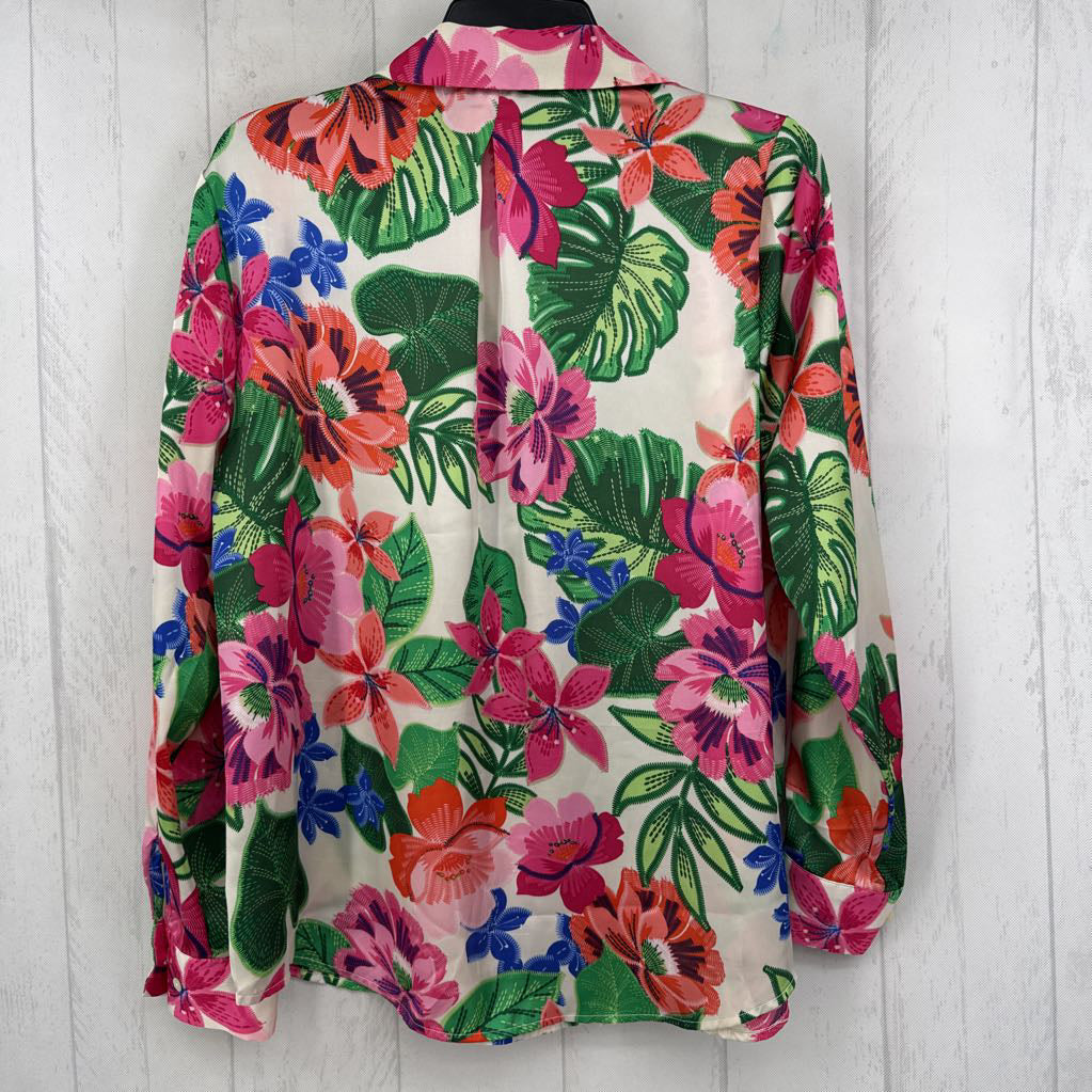 S/P flo print button down l/s top