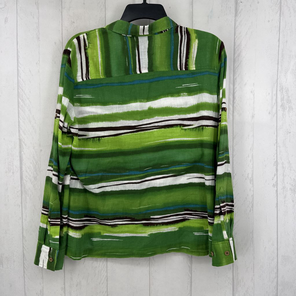 Mp striped button down l/s top