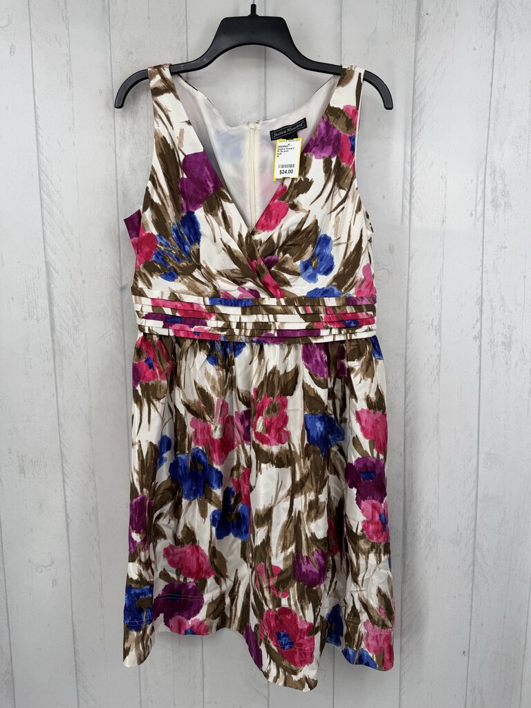14 flo print crossover slvls dress