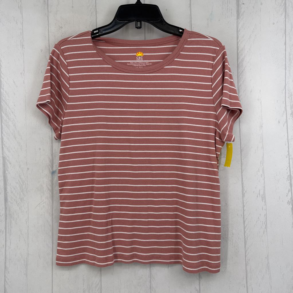 XL striped ribbed s/s tee