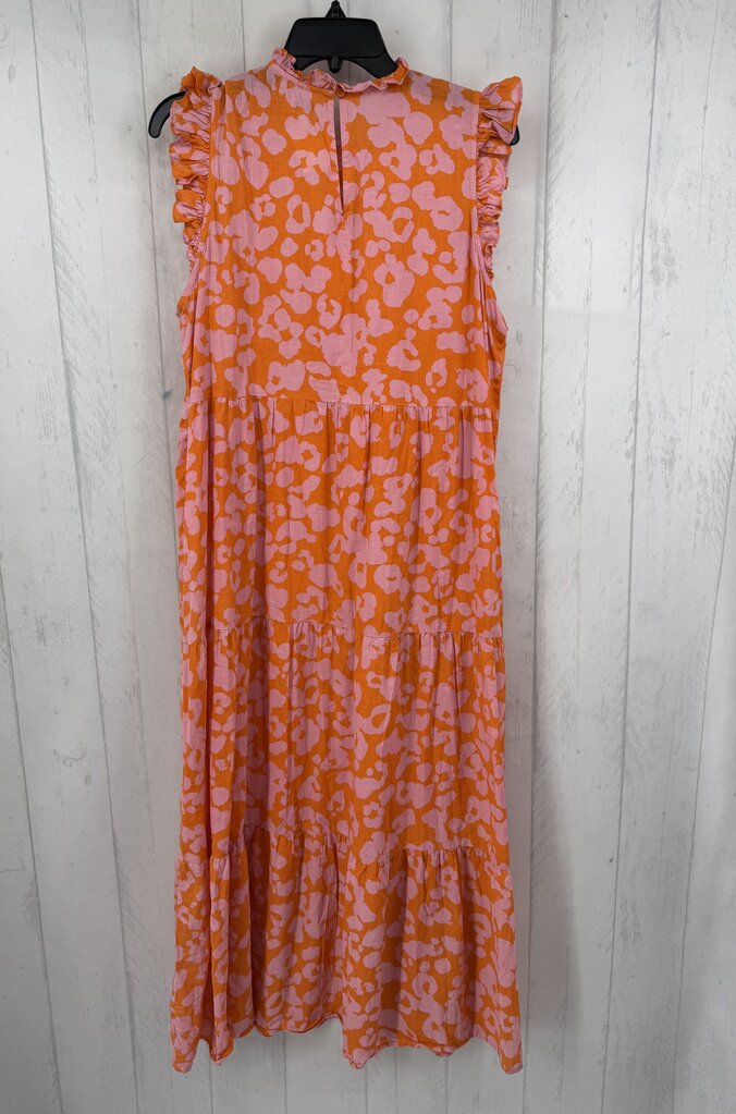 M animal print slvls tiered dress