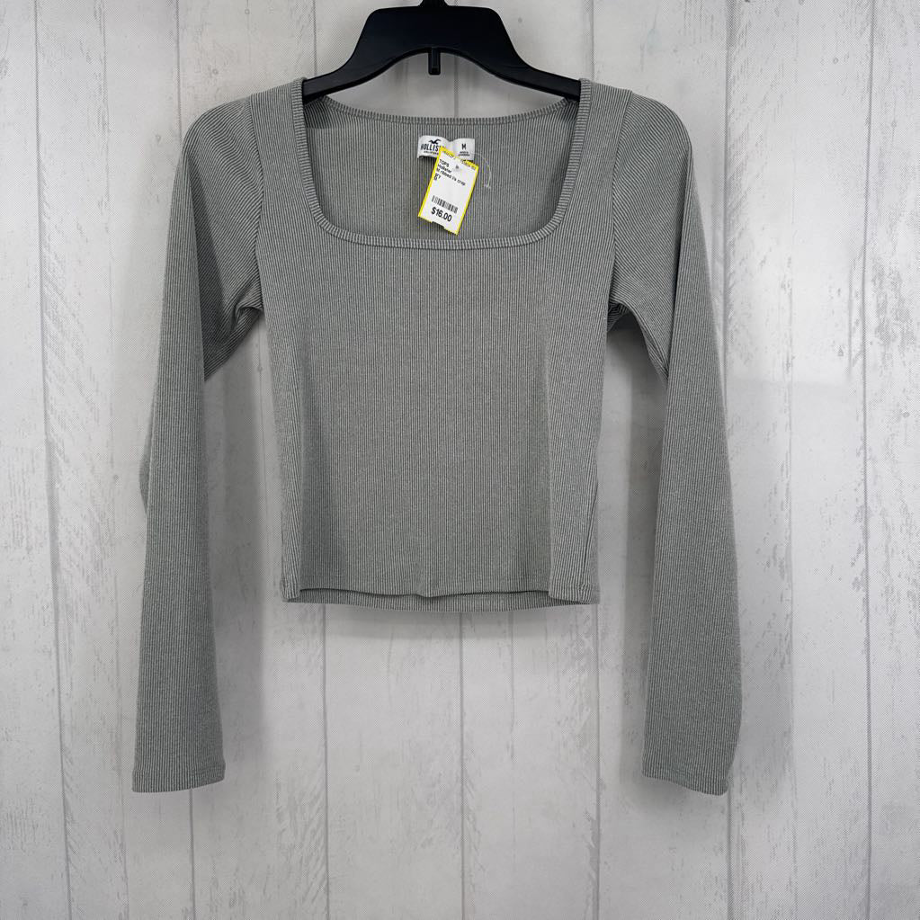 M ribbed l/s crop top