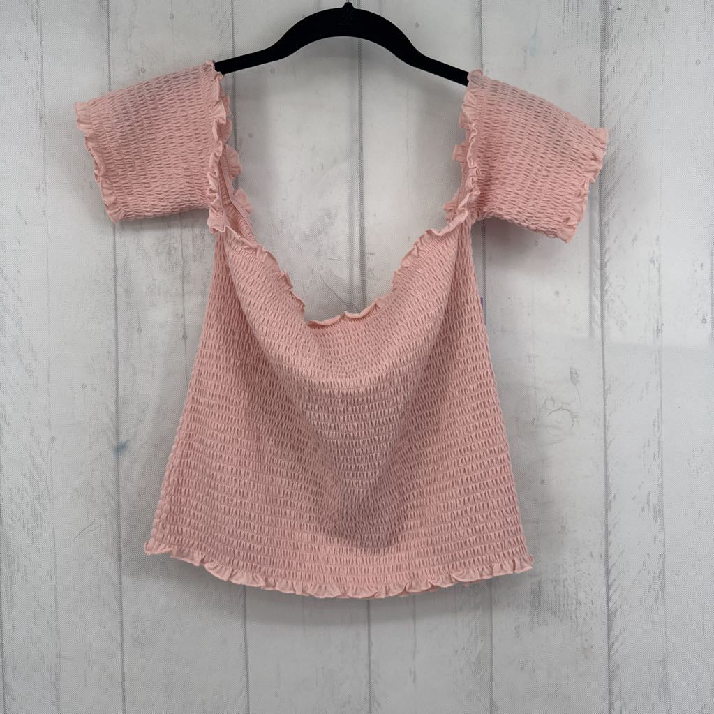 L smocked s/s top