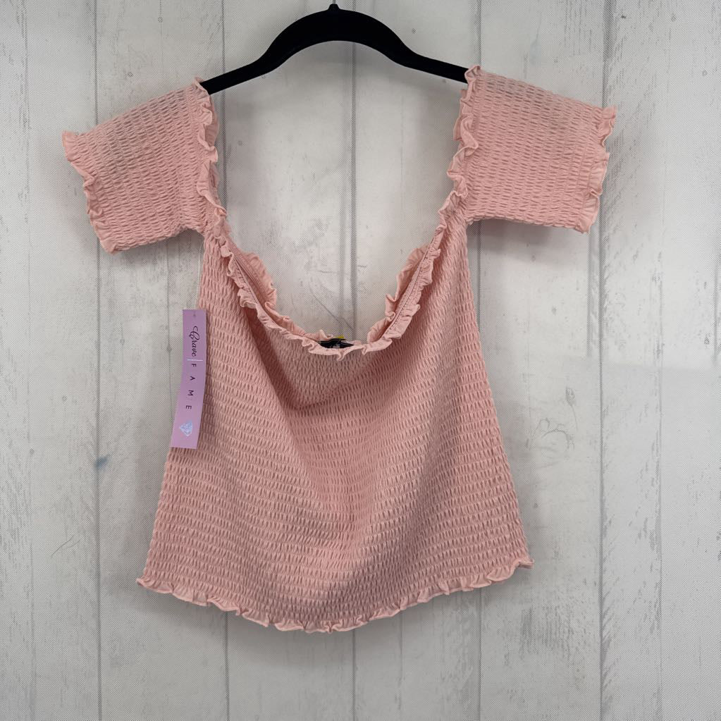 L smocked s/s top