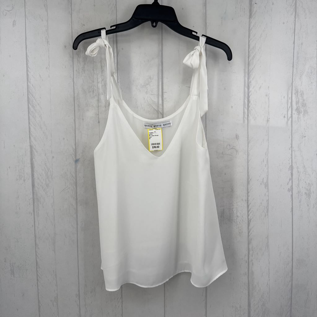 M v-neck tie-up strap tank