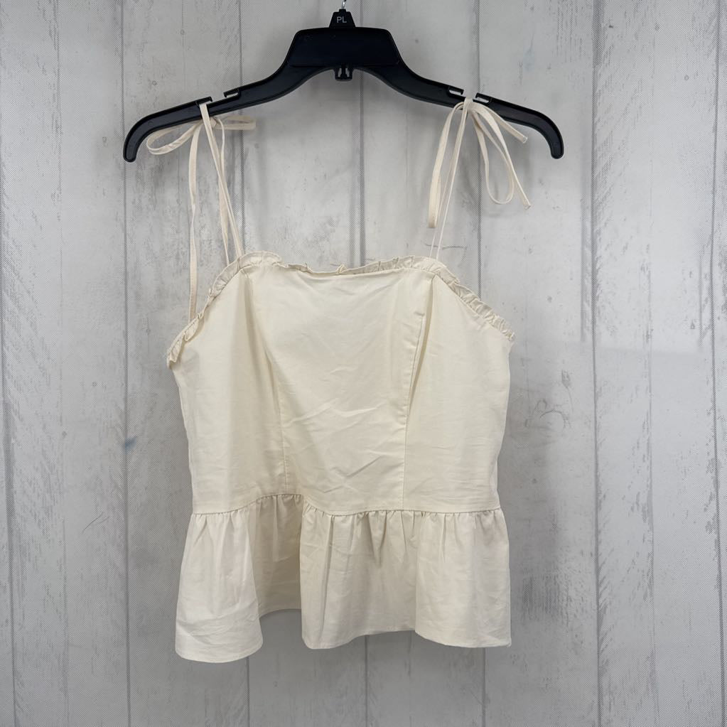 S bow strap peplum tank