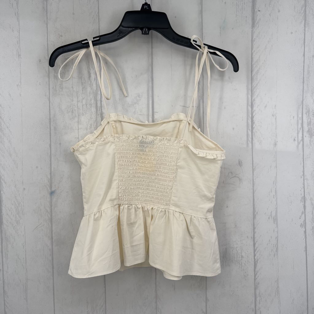 S bow strap peplum tank