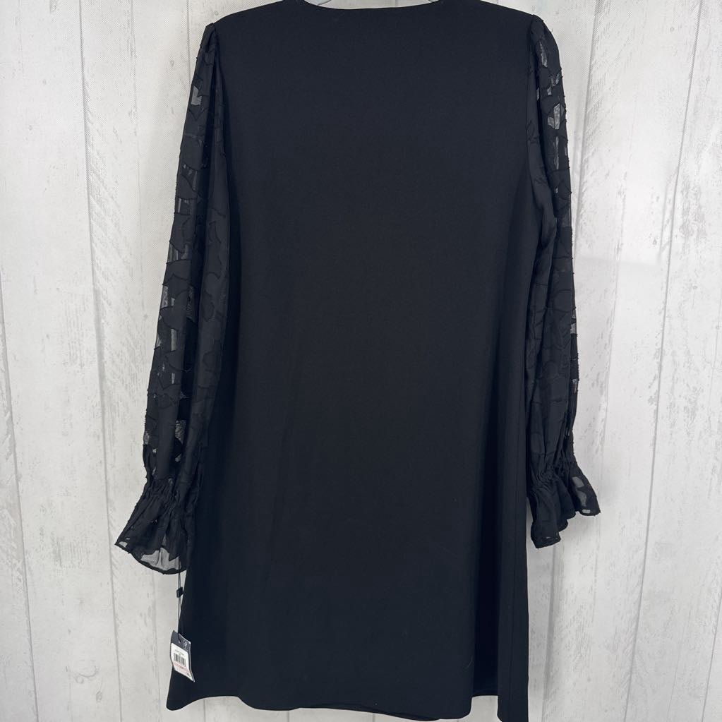 10p split neck jacquard slv dress l/s