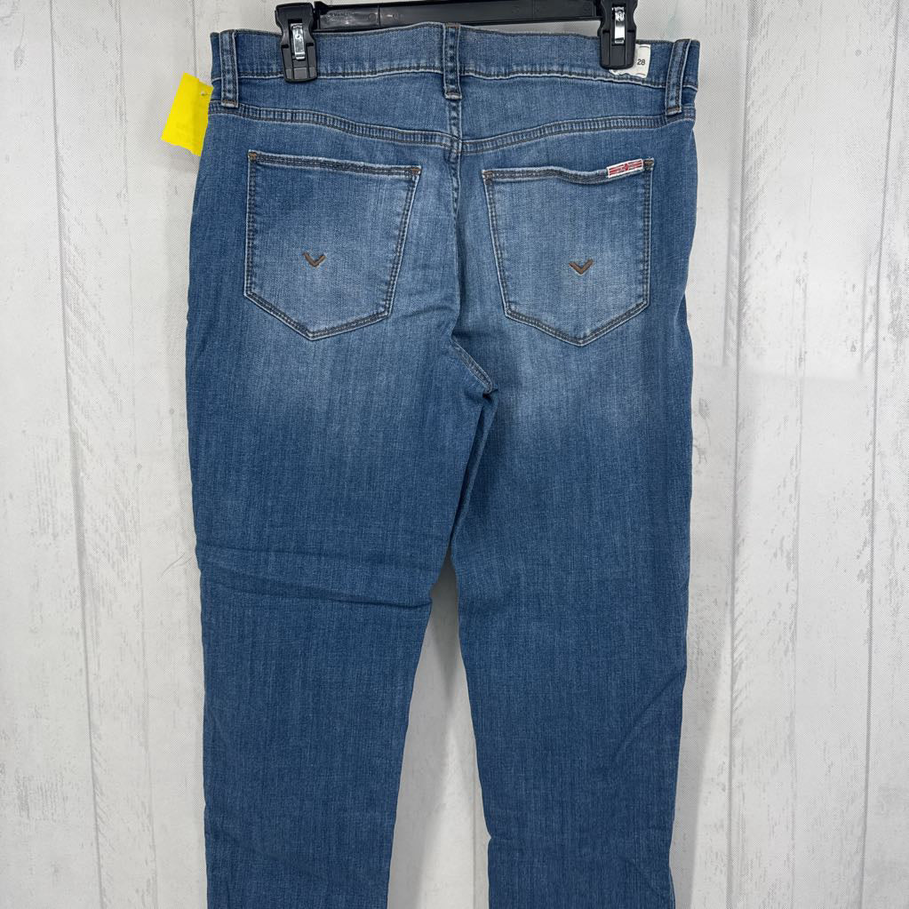 28 straight leg cuffed jean