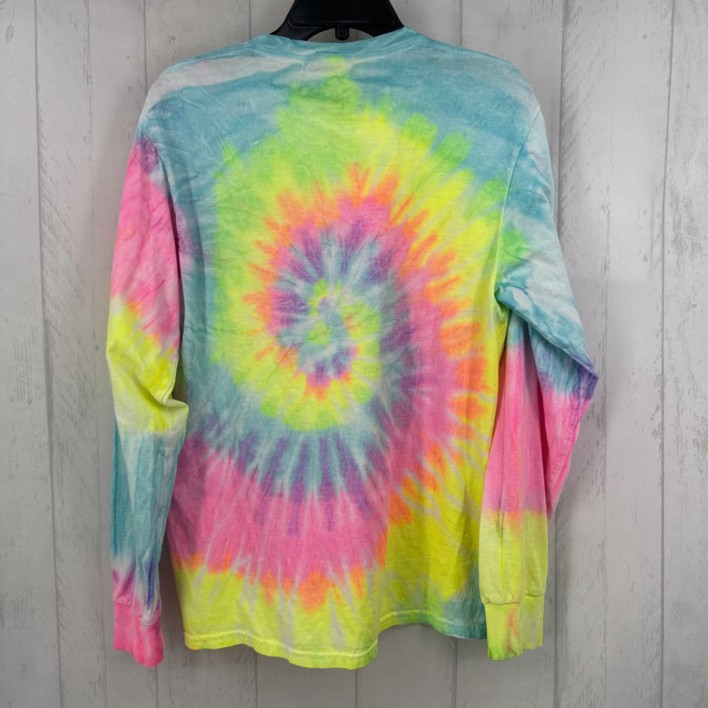 M tie-dye graphic s/s tee-be happy