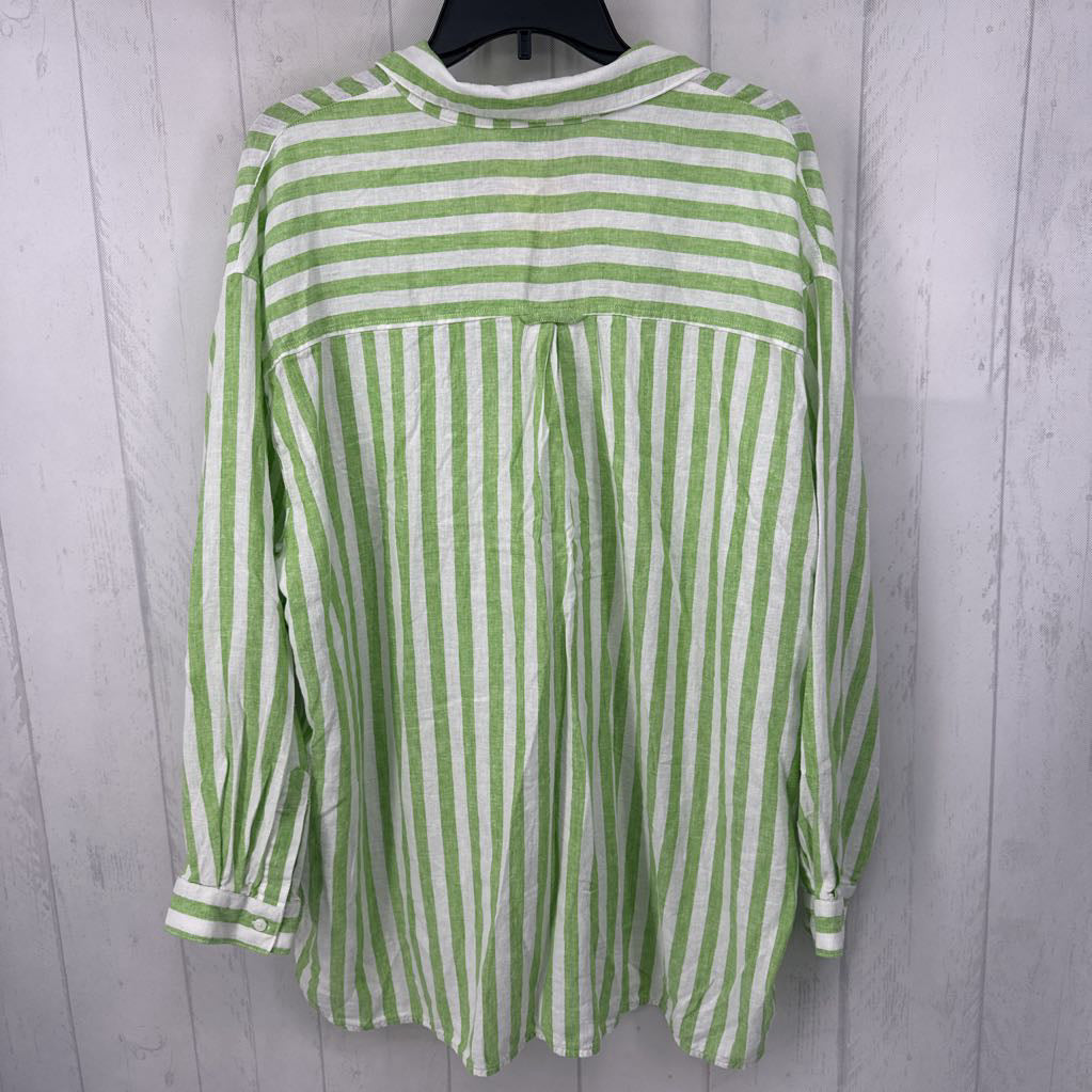 XL/XXL 2pc striped button down top & shorts set