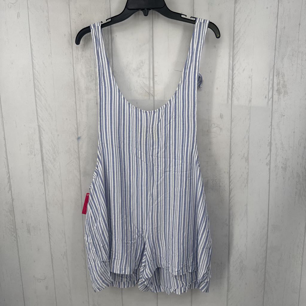 XL striped slvls romper
