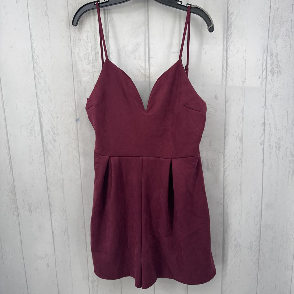 XL faux suede slvls romper