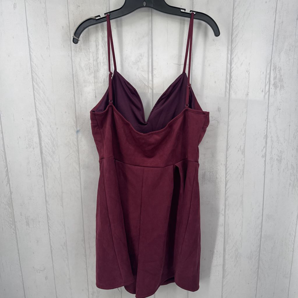 XL faux suede slvls romper