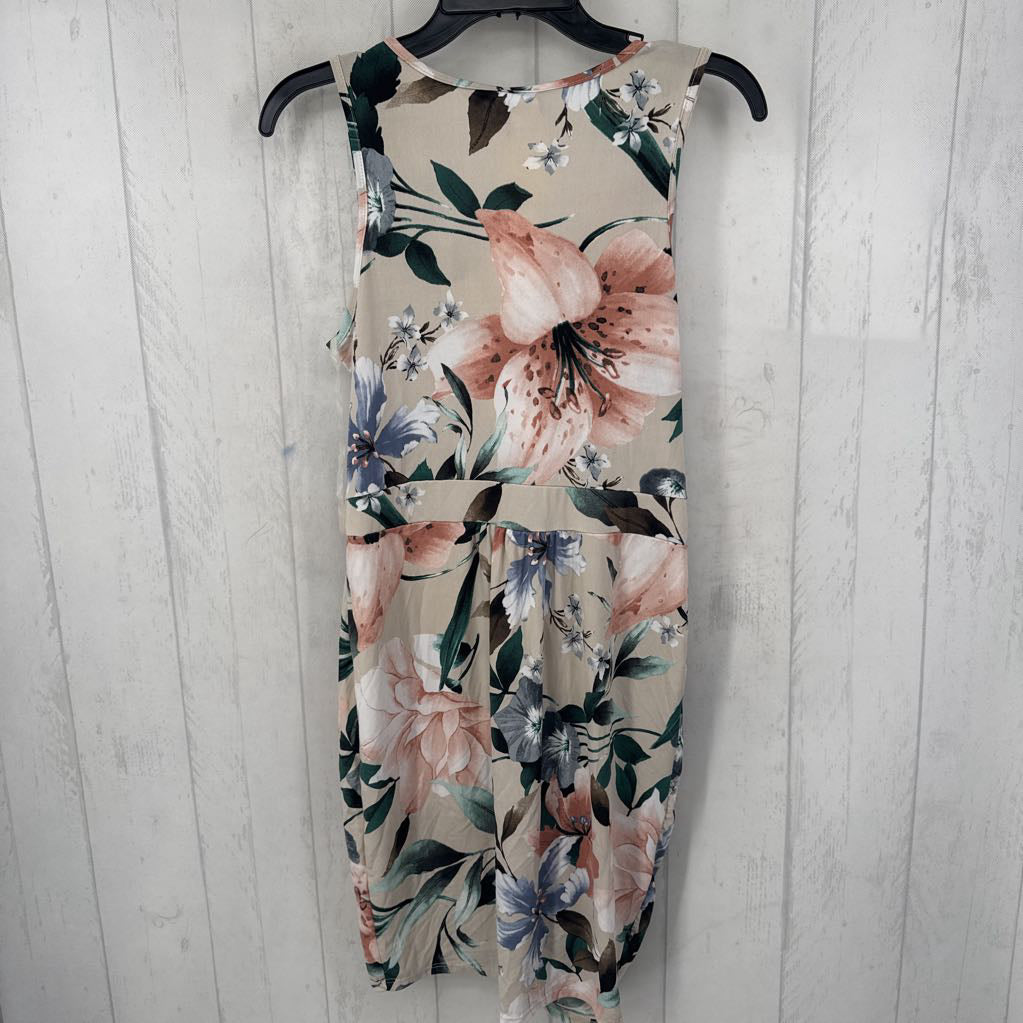 OX flo print crossover slvls dress