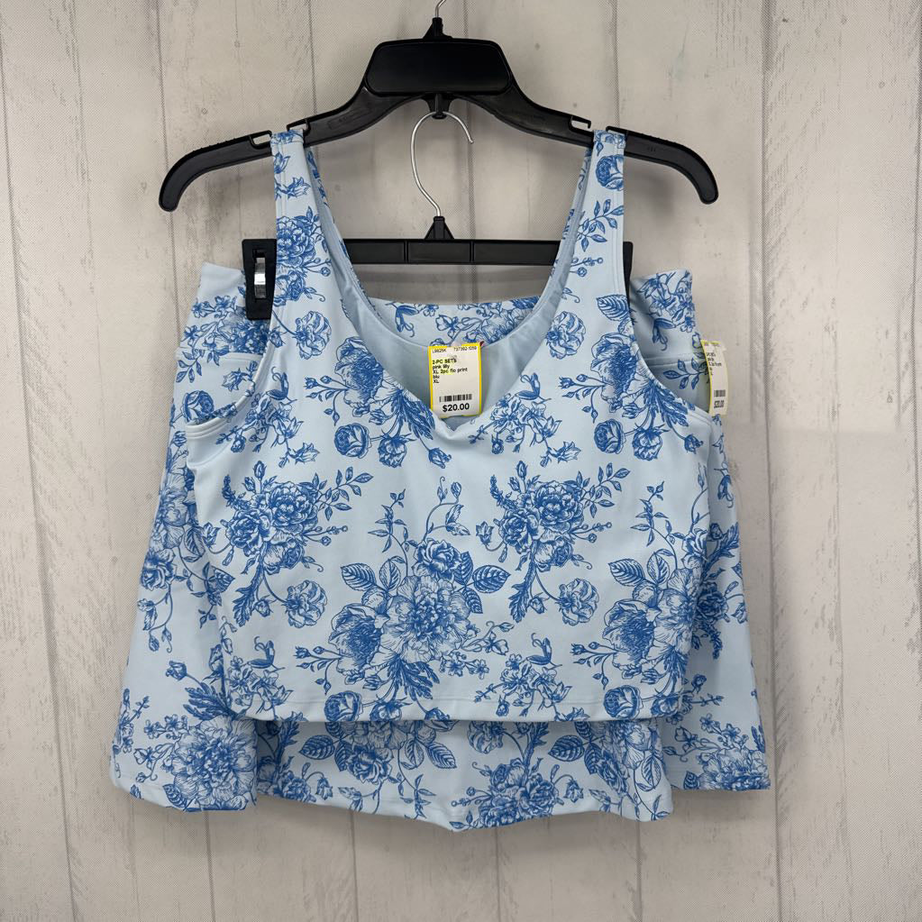 XL 2pc flo print skort set