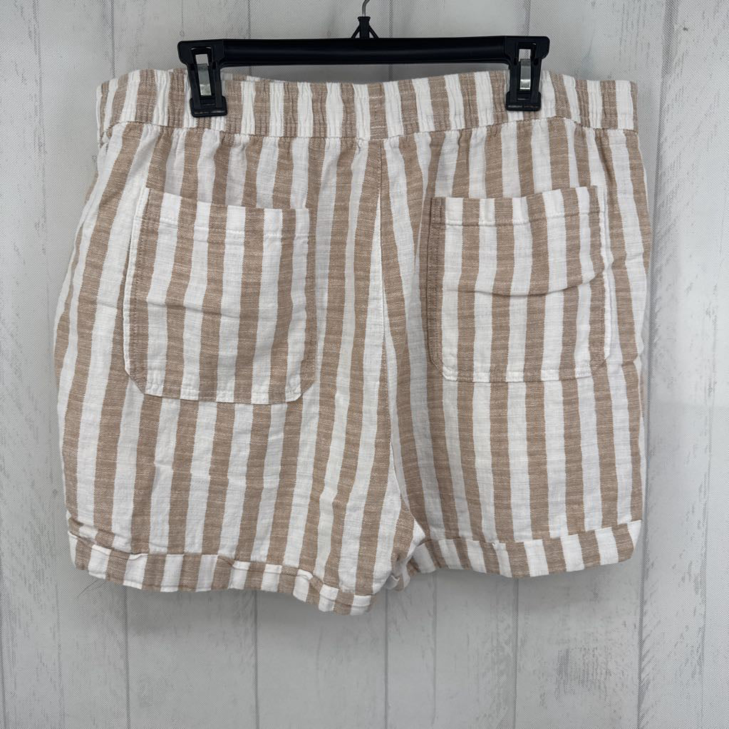 XL 2pc striped button down l/s top & shorts set
