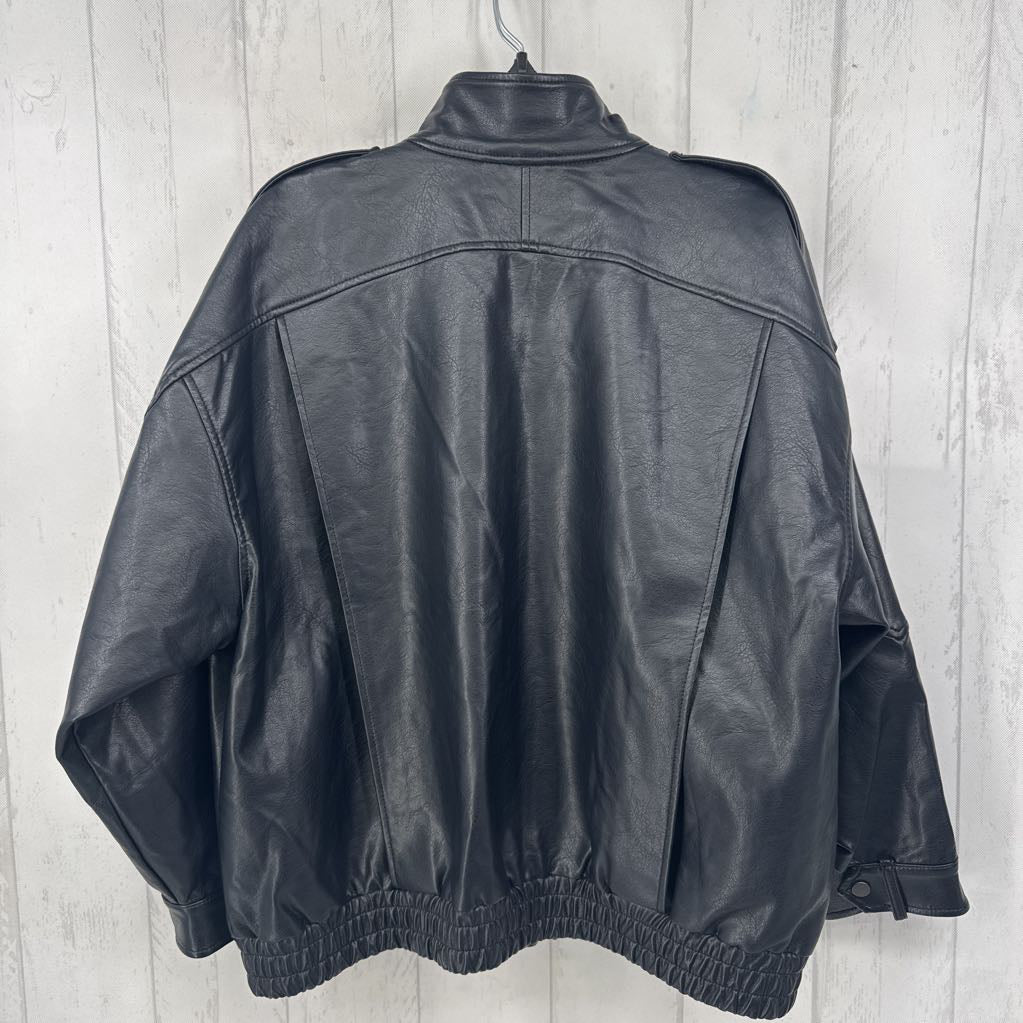 R140 L vegan leather bomber jacket