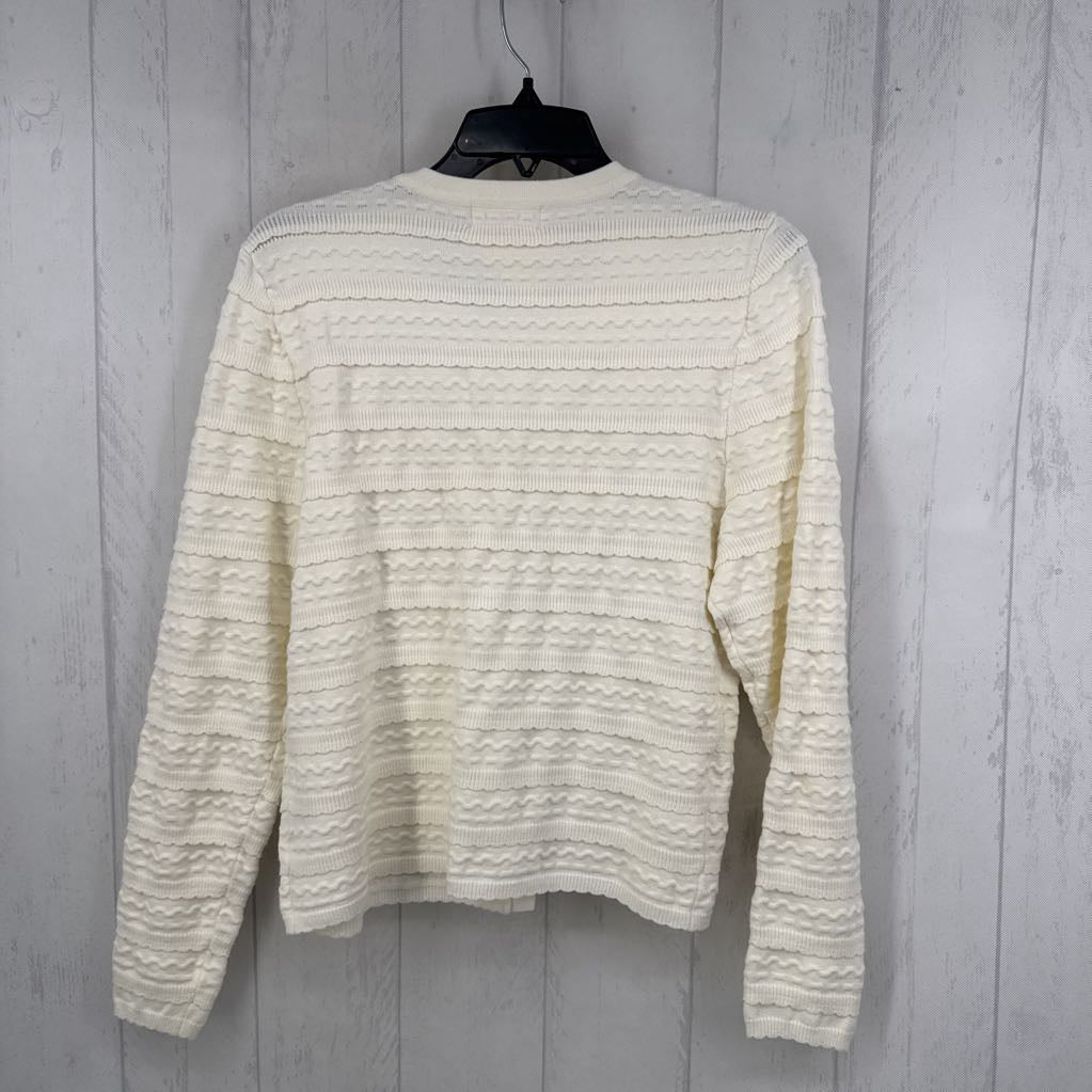 M textured pearl button cardi