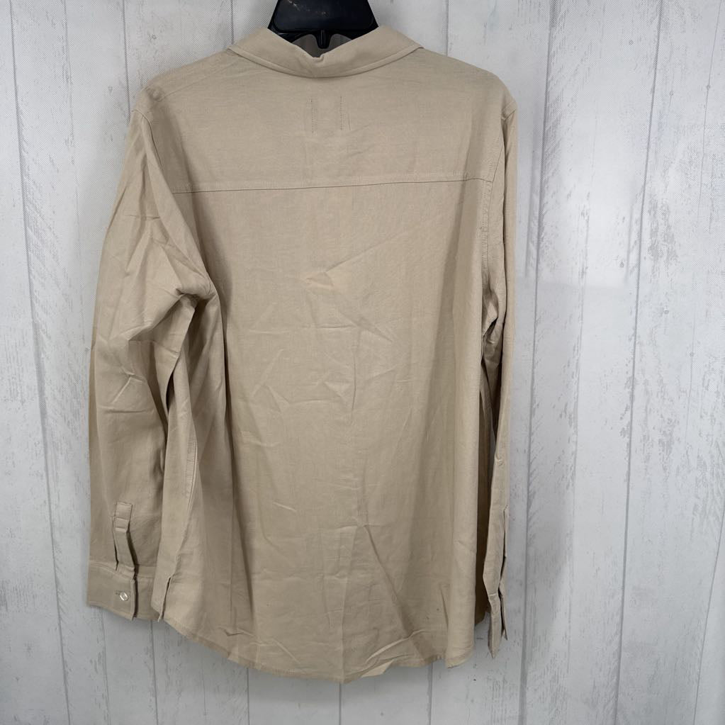 M linen button down l/s top