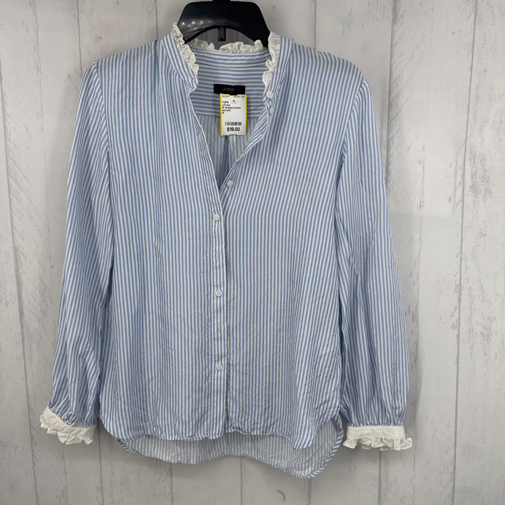 M striped button down l/s top